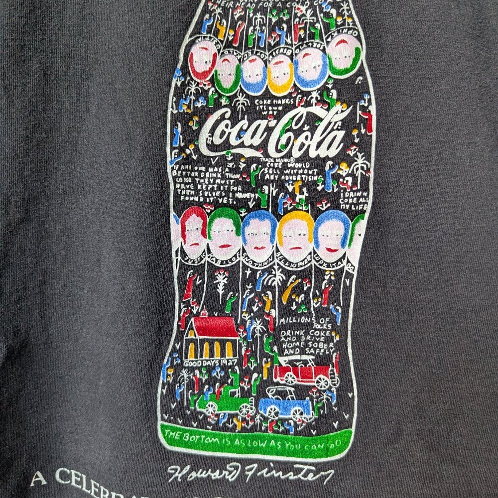 Vintage 90s Coke Bottle Howard Finster Atlanta Folk Art Coca Cola Size Large - Picture 5 of 7